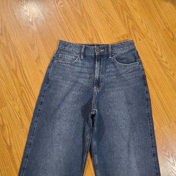 HOLLISTER ULTRA HIGH-RISE BAGGY JEANS WIDE LEG RIGID 100% COTTON DENIM sz 4R/27R - Picture 3 of 6